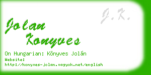 jolan konyves business card